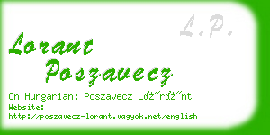 lorant poszavecz business card